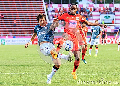 SISAKET THAILAND-MAY 3: Adefolarin Durosinmi of Sisaket FC. (ora Editorial Stock Photo