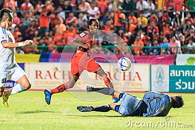 SISAKET THAILAND-SEPTEMBER 20: Adefolarin Durosinmi of Sisaket F Editorial Stock Photo