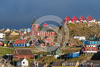 Sisimiut, a charming fishing town in Western Greenland Stock Photo