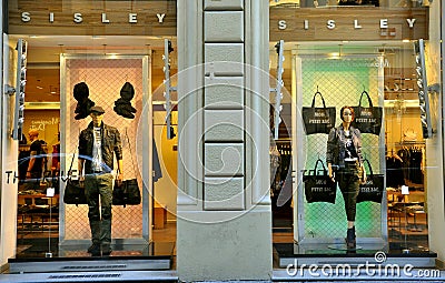 Sisley fashion shop in Florence, Italy Editorial Stock Photo