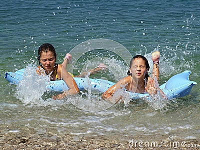 Sisters at Adriatic sea 1 Stock Photo