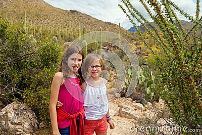 Sisters In The Desert Stock Photo
