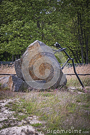 Sisyphus figure at the Geisendorf estate Stock Photo