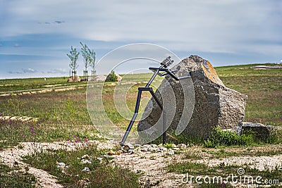 Sisyphus figure at the Geisendorf estate Stock Photo