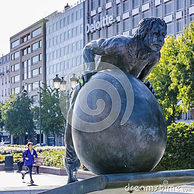 Sisyphus in Paris Editorial Stock Photo