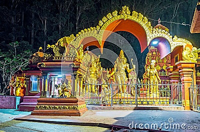 The Sita Temple in evening lights Stock Photo