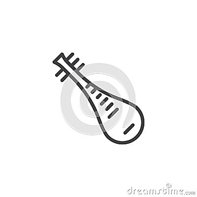 Sitar line icon Vector Illustration