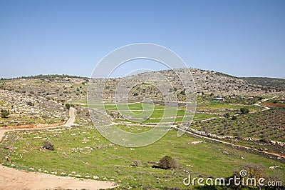 Site of ancient Yodfat, Yodfat mound Stock Photo