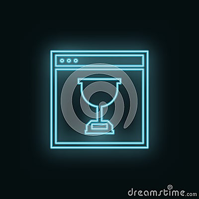 Site, cup, neon, icon. Web Development Vector Icon. Element of simple symbol for websites, web design, mobile app, infographics. Stock Photo