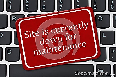 Site is currently down for maintenance Sign Stock Photo