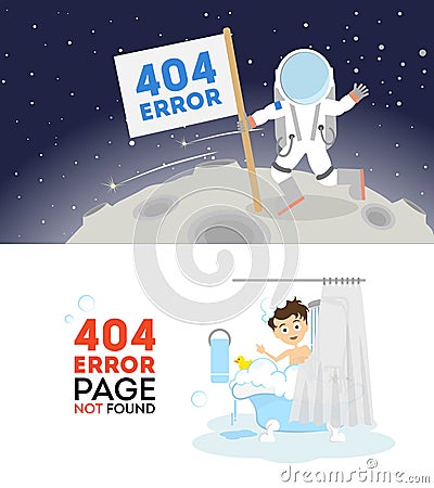 Site error page not found. Vector Illustration