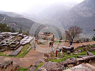Site of the Oracle of Delphi Editorial Stock Photo