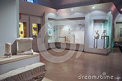 Archaeological Complex of the Roman Houses of Caelium Hill in Rome, Italy Editorial Stock Photo