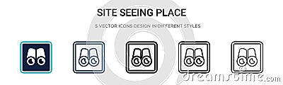 Site seeing place icon in filled, thin line, outline and stroke style. Vector illustration of two colored and black site seeing Vector Illustration