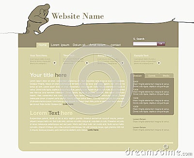 Site template the thinker Vector Illustration