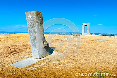 The `Site Transitoire` place of passage sculpture near Siena, Italy Editorial Stock Photo