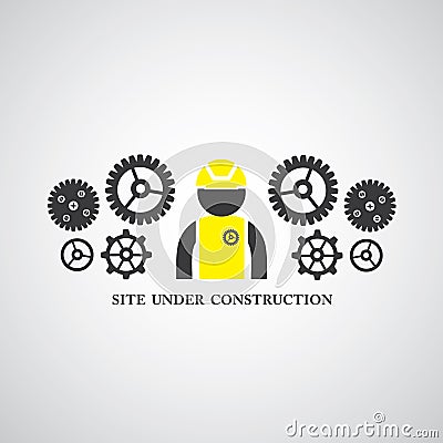 Site under construct symbol Vector Illustration