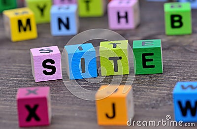 Site word on table Stock Photo