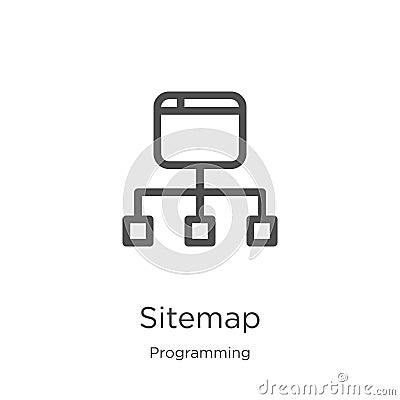 sitemap icon vector from programming collection. Thin line sitemap outline icon vector illustration. Outline, thin line sitemap Vector Illustration