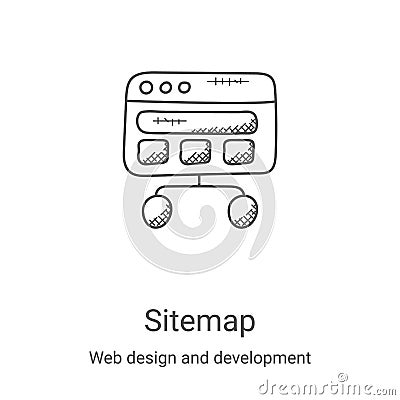 sitemap icon vector from web design and development collection. Thin line sitemap outline icon vector illustration. Linear symbol Vector Illustration