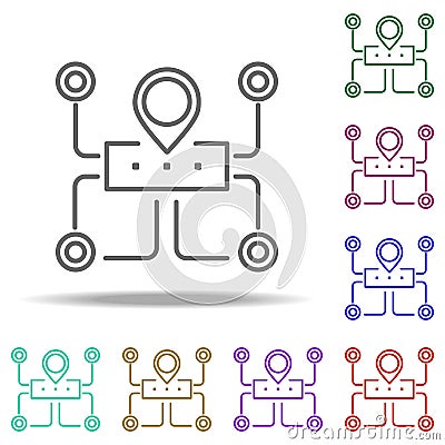 sitemap navigation line icon. Elements of SEO & WEB OPTIMIZATION in multi color style icons. Simple icon for websites, web design Stock Photo