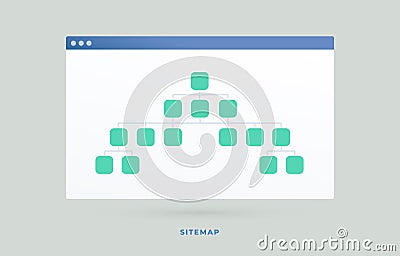 Sitemap vector icon. The branched map allows informing search engines about the current website structure or more convenient Stock Photo