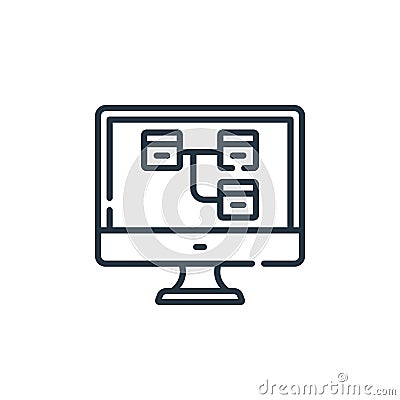 sitemap vector icon isolated on white background. Outline, thin line sitemap icon for website design and mobile, app development. Vector Illustration