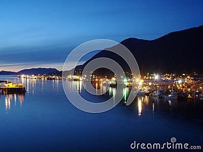 Sitka Harbor at Dusk Stock Photo