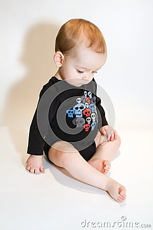 Sitting Baby Boy Stock Photo