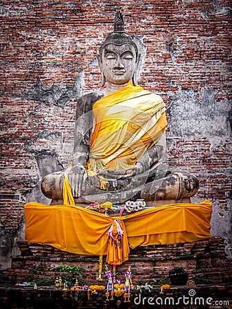 Sitting Buddha statue Stock Photo