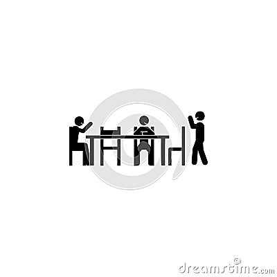 sitting company, hello icon. Element of sitting posture icon for mobile concept and web apps. Glyph company, hello icon can be use Stock Photo