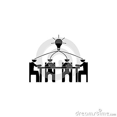 sitting company, idea icon. Element of sitting posture icon for mobile concept and web apps. Glyph company, idea icon can be used Stock Photo