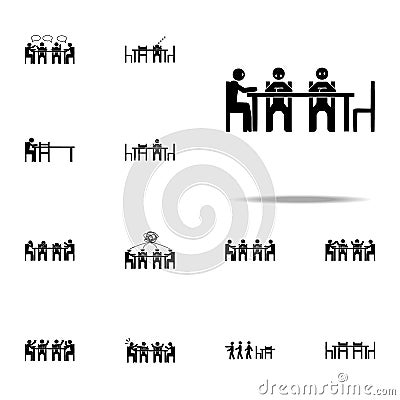 sitting company, waiting icon. People sitting icons universal set for web and mobile Stock Photo