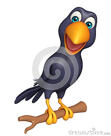 sitting Crow cartoon character Cartoon Illustration