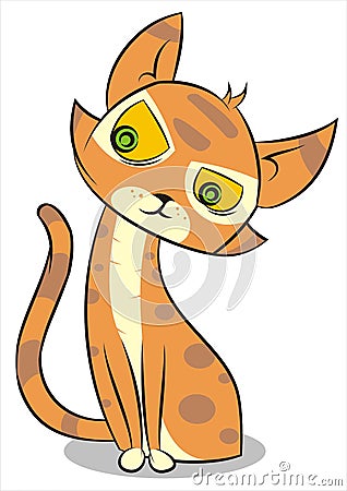 Sitting cute cat Vector Illustration