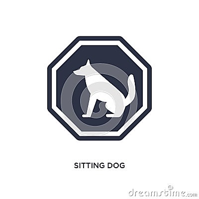 sitting dog icon on white background. Simple element illustration from airport terminal concept Vector Illustration