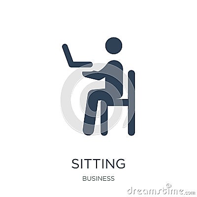 sitting icon in trendy design style. sitting icon isolated on white background. sitting vector icon simple and modern flat symbol Vector Illustration