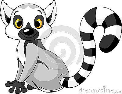 Sitting lemur Vector Illustration