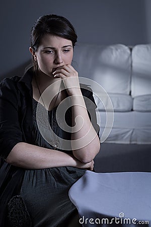 Sitting in loneliness Stock Photo