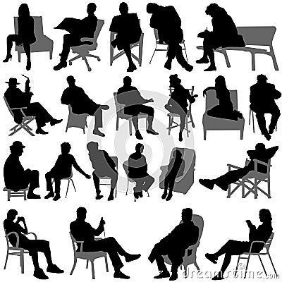 Sitting people vector Vector Illustration