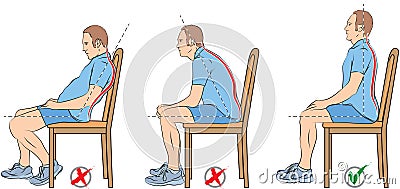 Sitting positions Vector Illustration