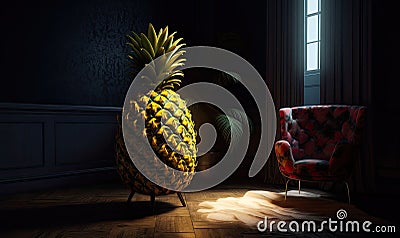 Sitting pretty: Ananas armchair adds a playful touch to any space Stock Photo