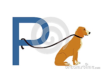 Sitting Schiller hound dog parking vector illustration isolated on white background Vector Illustration