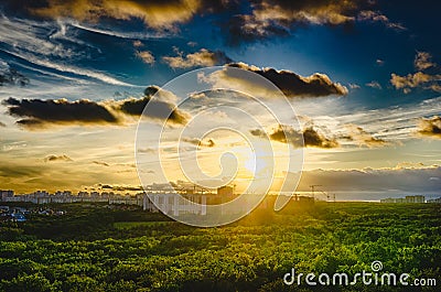 Sity sunset Stock Photo