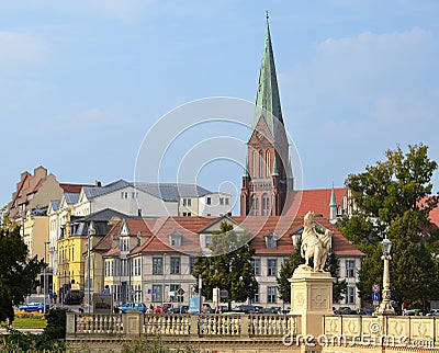 Sityscape of Schwerin, Germany Editorial Stock Photo