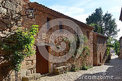 Stone and cobbles in Siurana Catalonia Spain Editorial Stock Photo