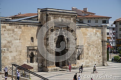 Sivas Buruciye Madrasah Seljuk era was built in 1271. The portal of the madrasa. The stone workma Editorial Stock Photo