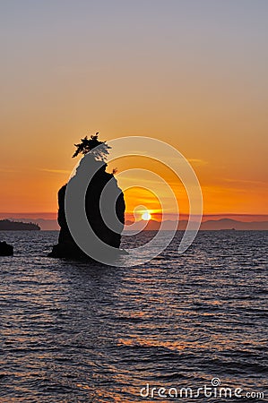Siwash rock sunset Stock Photo