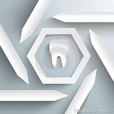 Six Arrows Hexagon Infographic Tooth PiAd Vector Illustration