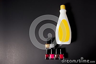 Nail polish and remover Stock Photo